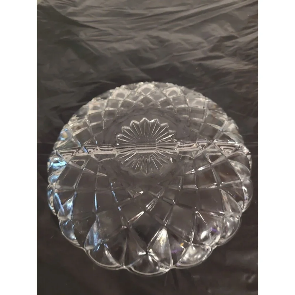3 Relish/candy Pressed Glass Serving Dishes